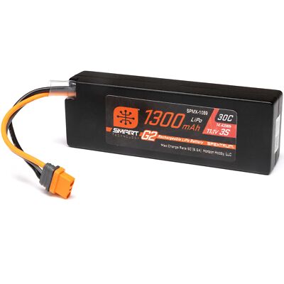 [SPMX1089] 11.1V 1300mAh 3S 30C Smart G2 LiPo Battery: IC2 Connector
