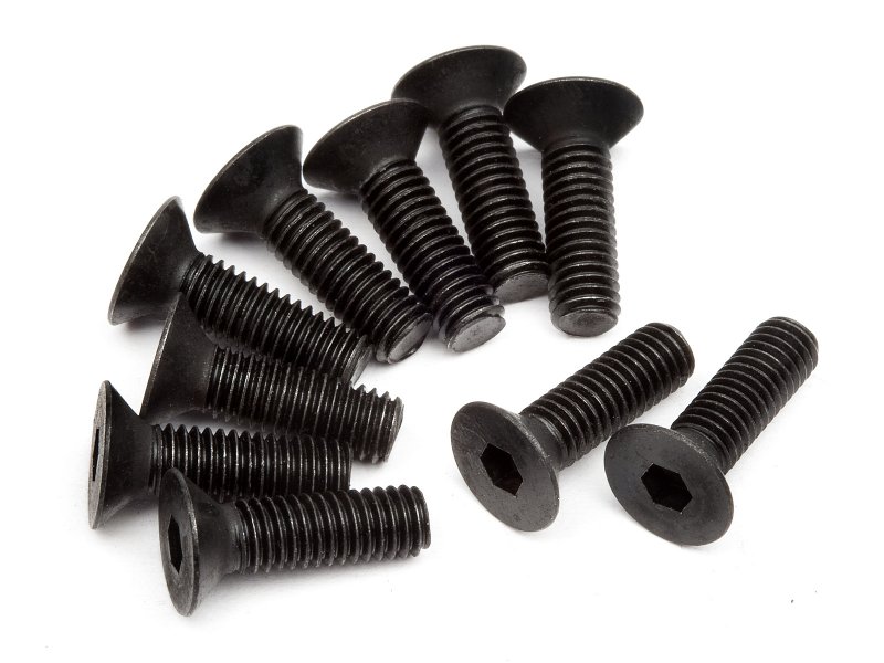 [HPIZ083] Flat Head Screw M3X10mm (Hex Socket/10pcs)