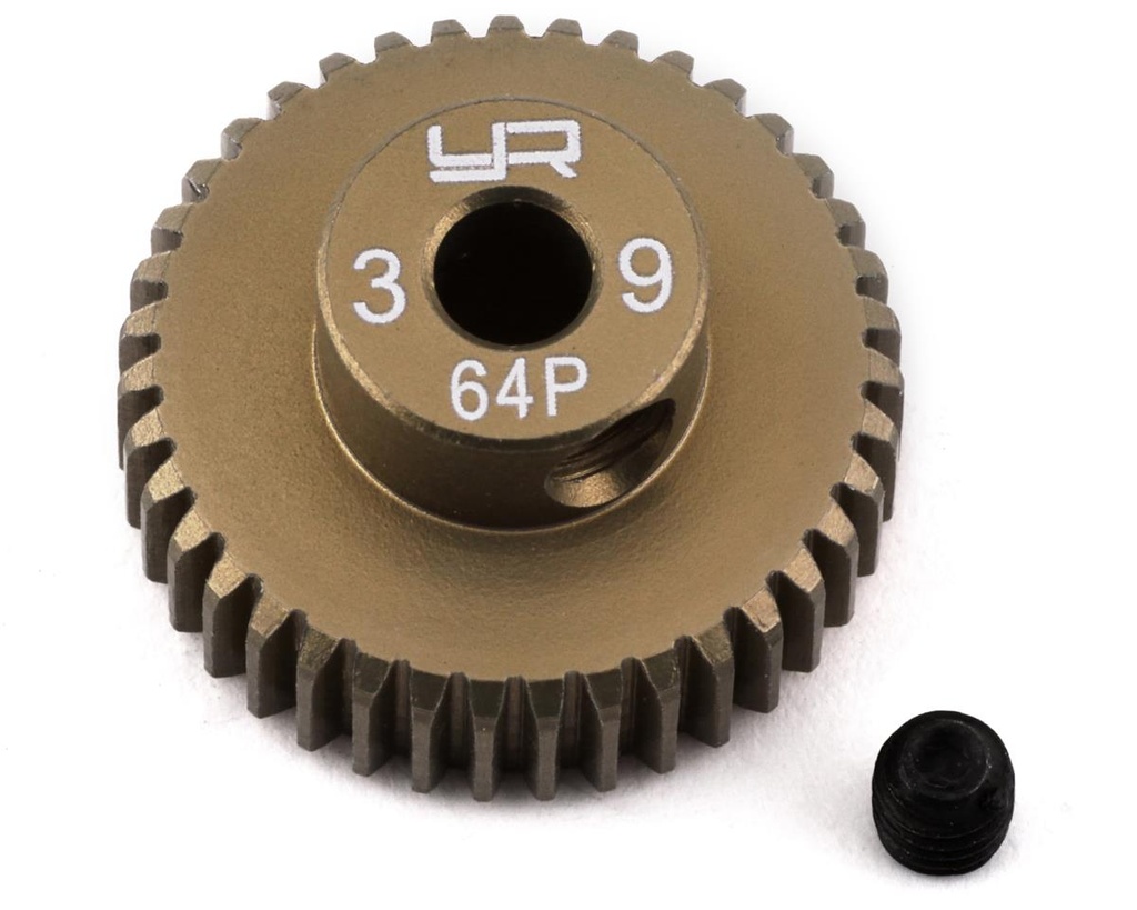 Yeah Racing 64P Hard Coated Aluminum Pinion Gear (39T)