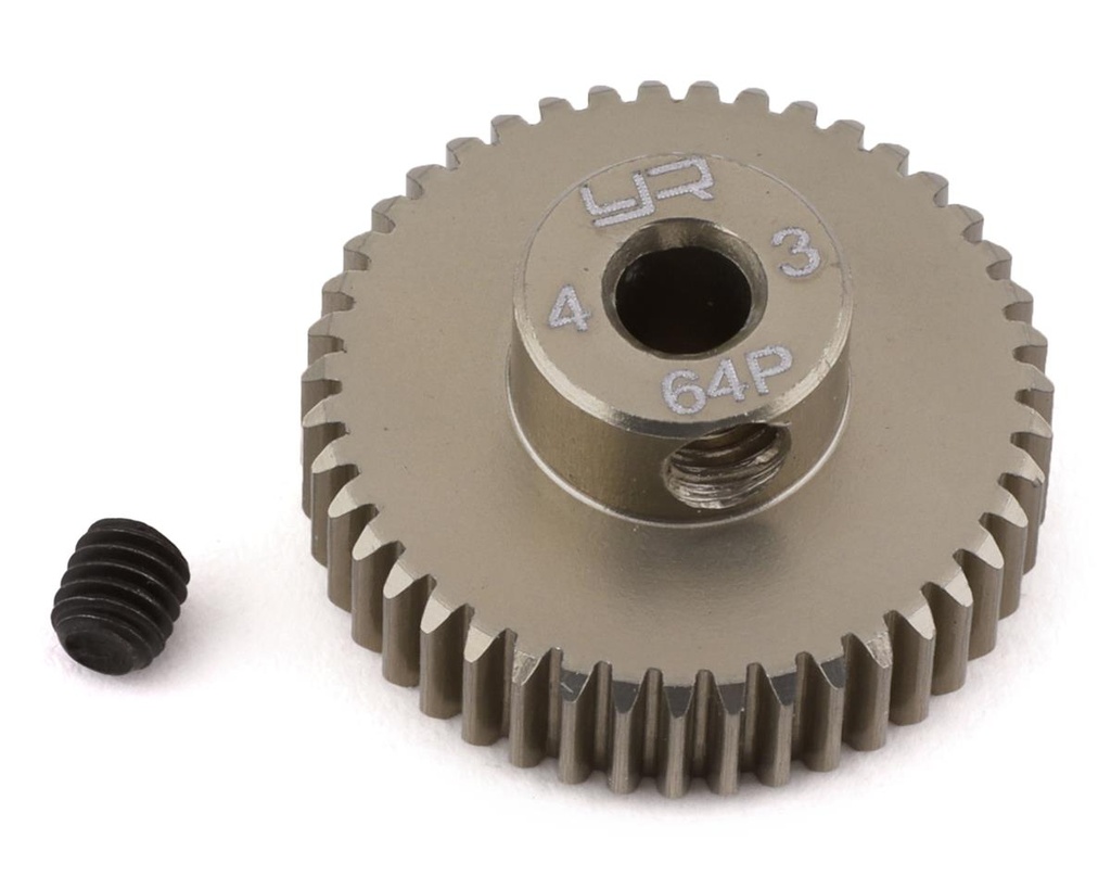 Yeah Racing 64P Hard Coated Aluminum Pinion Gear (43T)