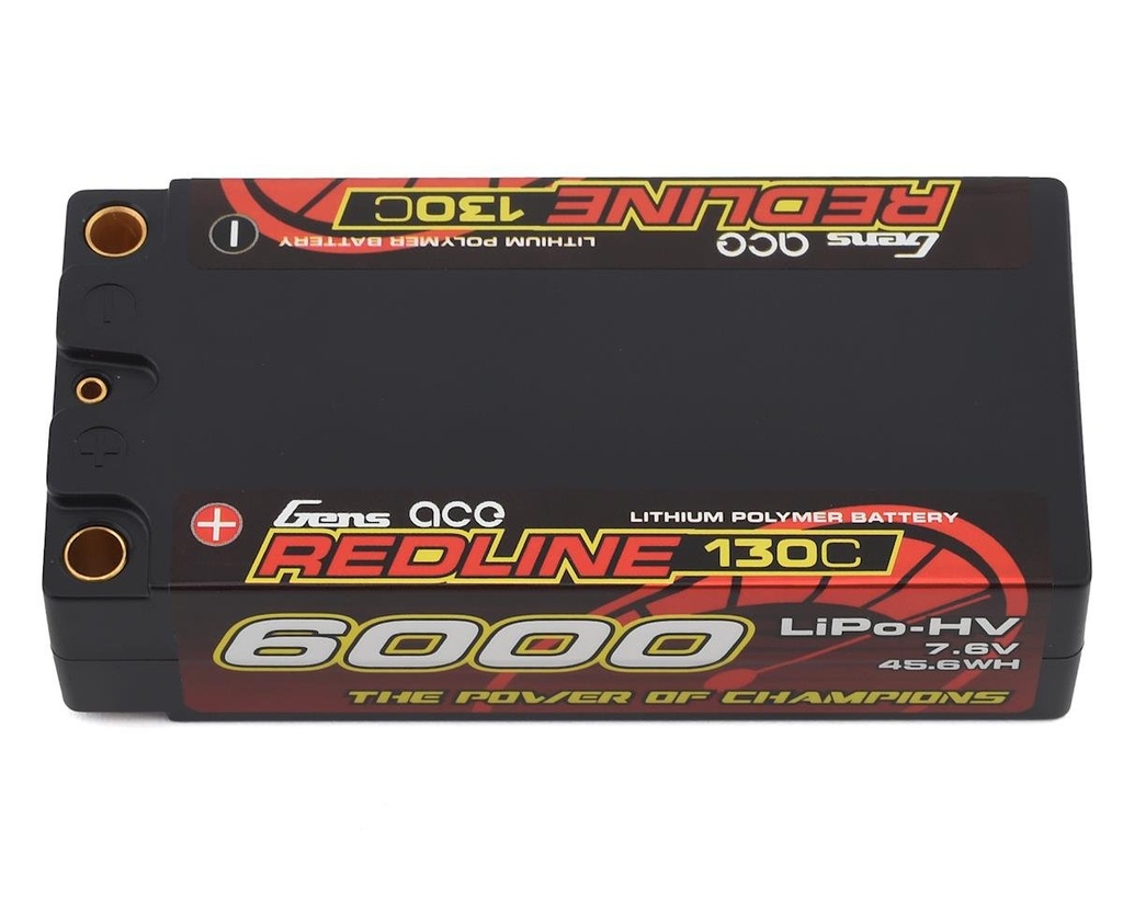[GEA60002S13D5] Gens Ace Redline 2S 130C LiHV Battery Pack w/5mm Bullets (7.6V/6000mAh)