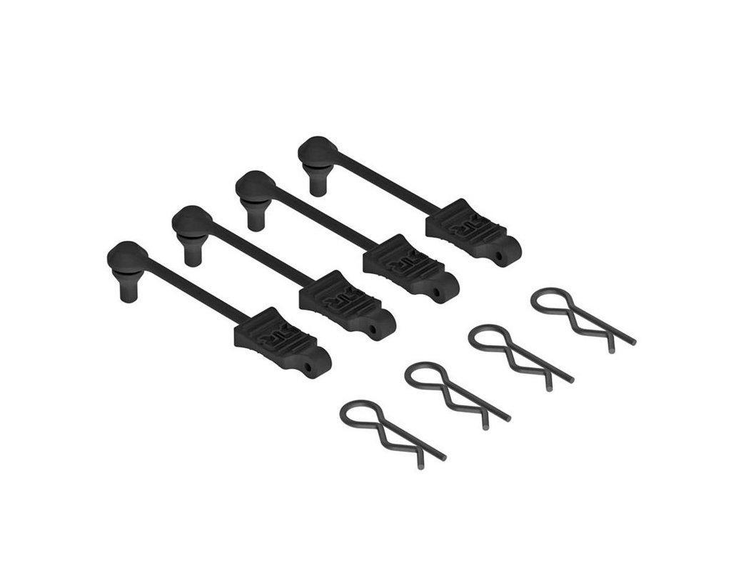 AR390165 Body Clip Retainer 1/10 Scale Black (4)