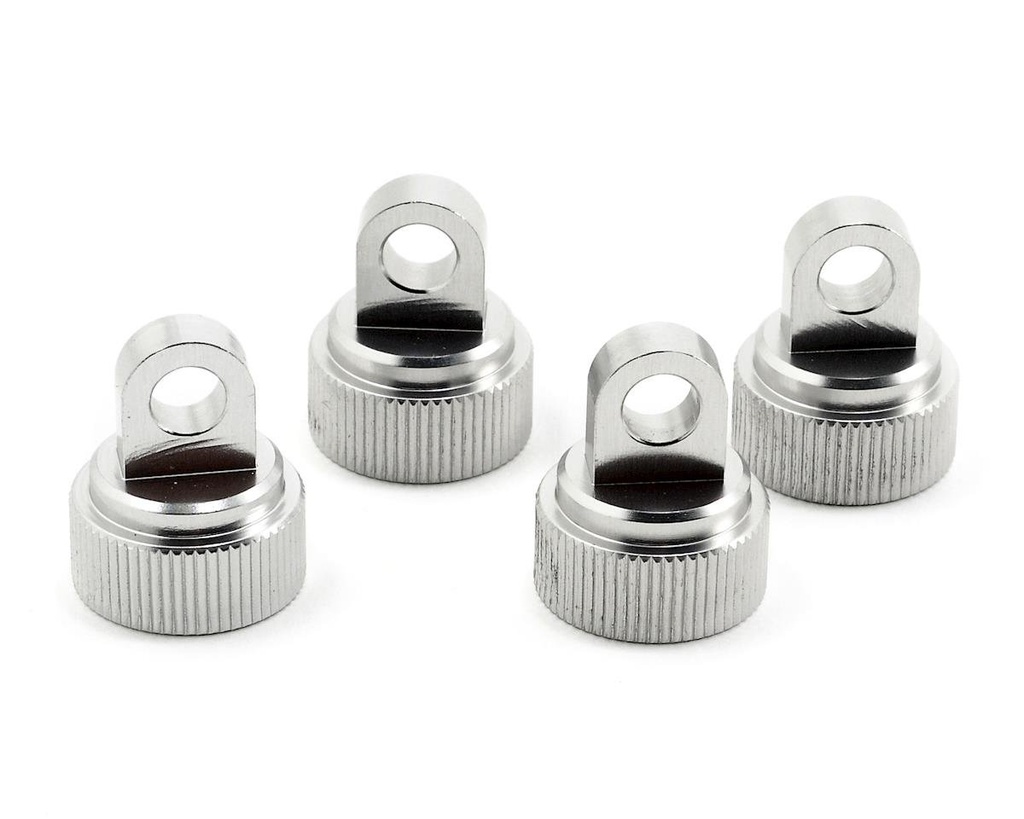 Silver Upper Shock Caps-Traxxa CNC Machined Alum 4pc