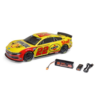 [LOS1122522] 1/12 NASCAR RC Racecar Joey Logano No. 22 2025 Shell-Pennzoil Ford Mustang 2S AWD RTR Brushed On-Road (Battery & Charger Included), Yellow