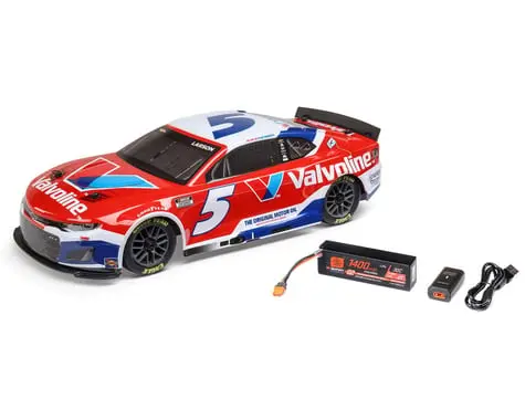 [LOS1122505] 1/12 NASCAR RC Racecar Kyle Larson No. 5 2025 Valvoline Chevrolet Camaro ZL1 2S AWD RTR Brushed On-Road (Battery & Charger Included), Red 