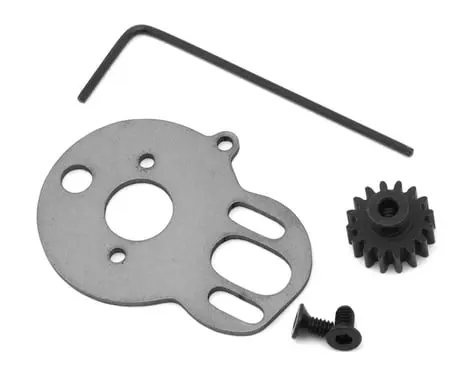 16T Steel Pinion Gear and Motor Mount - Compatible with Furitek Storm Razor Motor for Micro-B