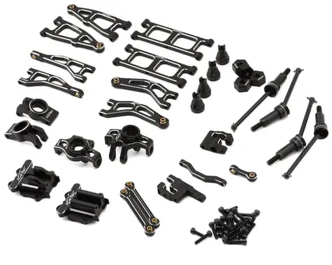 AluminaSpeed Ultimate Upgrade Aluminium Combo in BLACK color for 1/18 Arrma TYPHON and GRANITE GROM