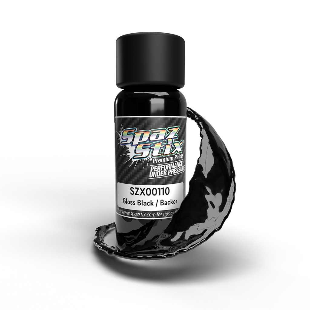 [SZX00110] High Gloss Black / Backer, Airbrush Ready Paint, 2oz