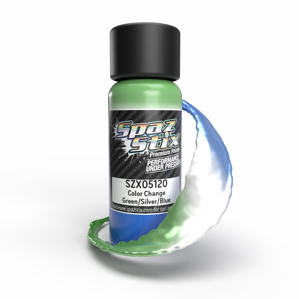 [SZX05120] Color Change Airbrush Paint, Green/Silver/Blue, 2oz Bottle