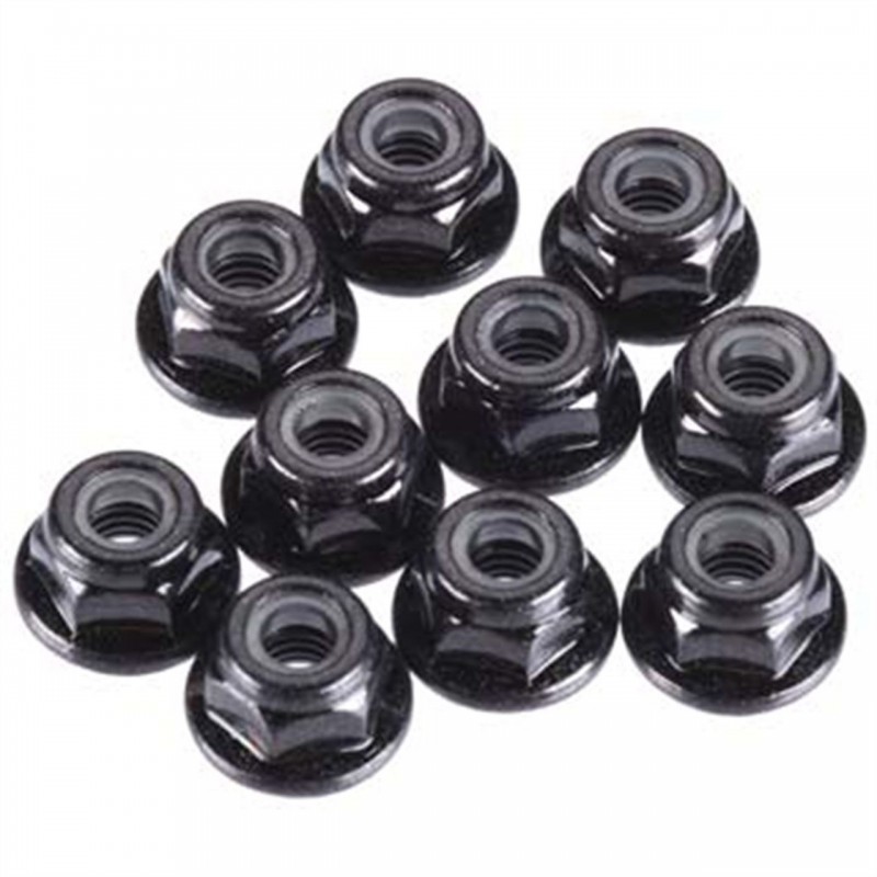 [KNK4MMFLOC] (10) 4mm Flanged Nylock Wheel Serrated Nuts