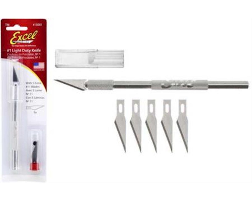 [EXL15001] Excel K1 Light Duty Craft Hobby Knife w/(5) #11 Blades