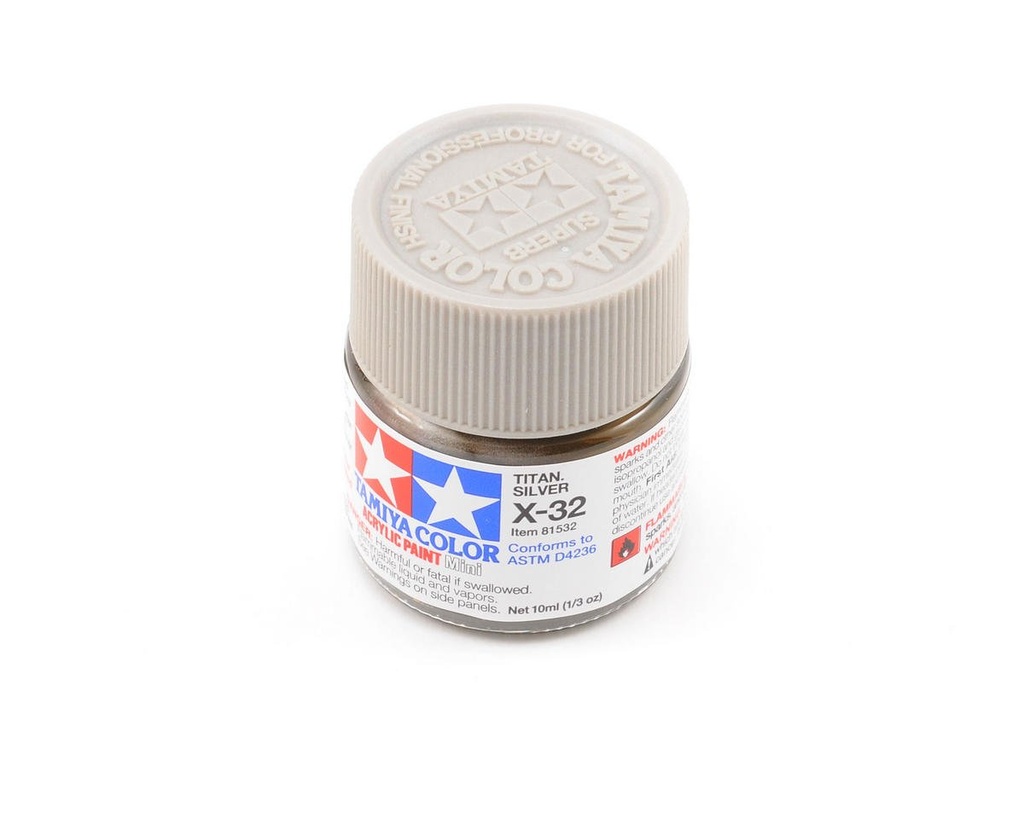 [TAM81532] Tamiya X-32 Metallic Titan Silver Acrylic Paint (10ml)