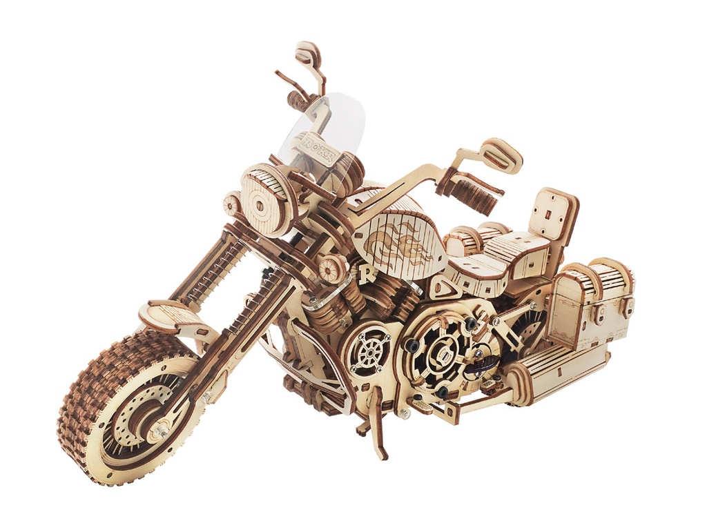 [ROELK504] Mechanical Wood Models; Cruiser Motorcycle