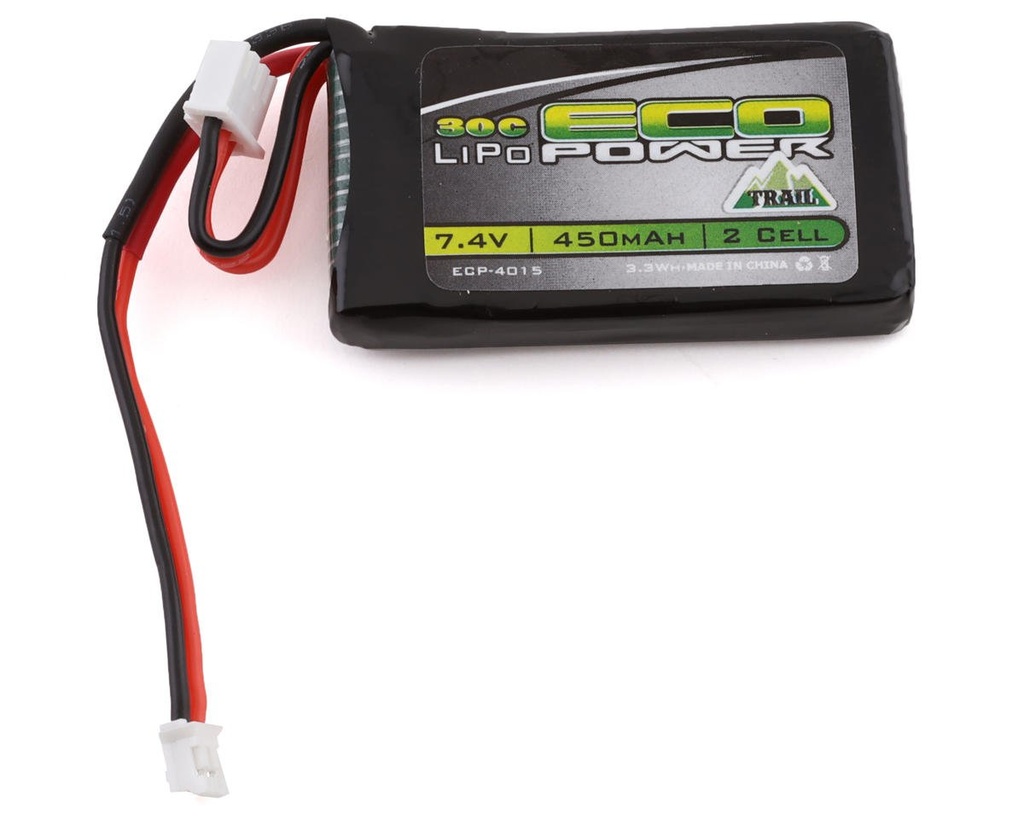 [ECP4015] EcoPower Trail SCX24 2S 30C LiPo Battery w/PH2.0 Connector (7.4V/450mAh)