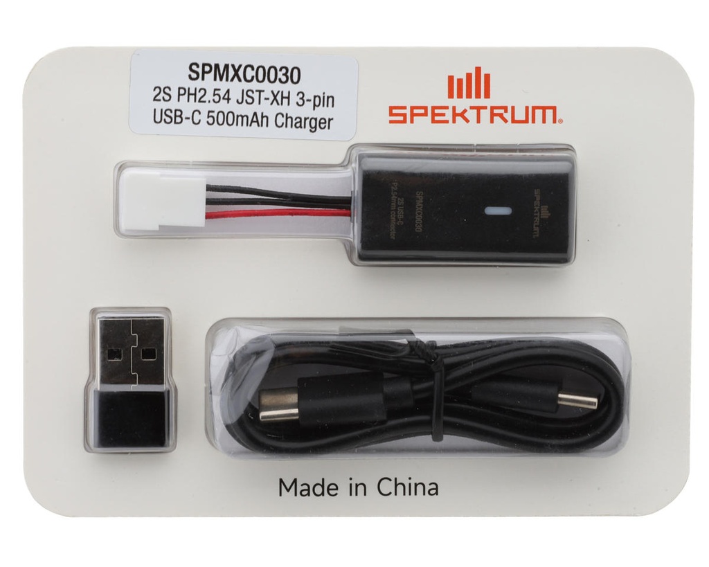 2S PH2.54 JST-XH 3-pin USB-C 500mAh Charger